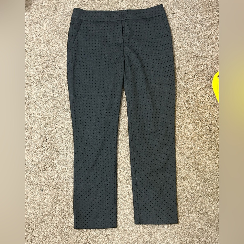 Gray with black polka dots, Loft dress pants, size 8